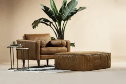 Taos Square Ottoman -Poly and Bark poly taos ottoman cognac hero 1 scaled